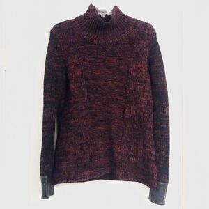 Duffy Black & Red 100% Wool Turtleneck Sweater
